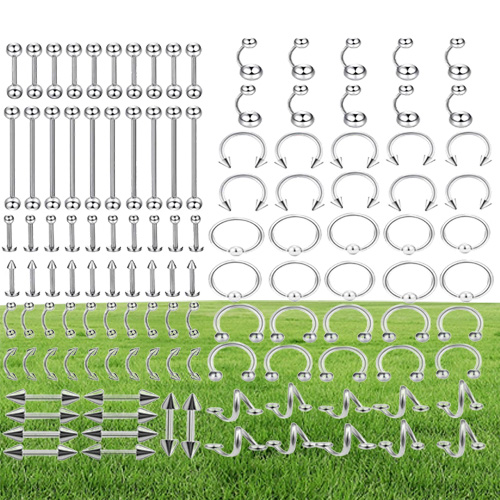 QIAMNI 120pcs/lot Titanium Sexy Nose Lip Ear lage Tragus Eyebrow Rings Captive Bead Ring Piercing Body Jewelry