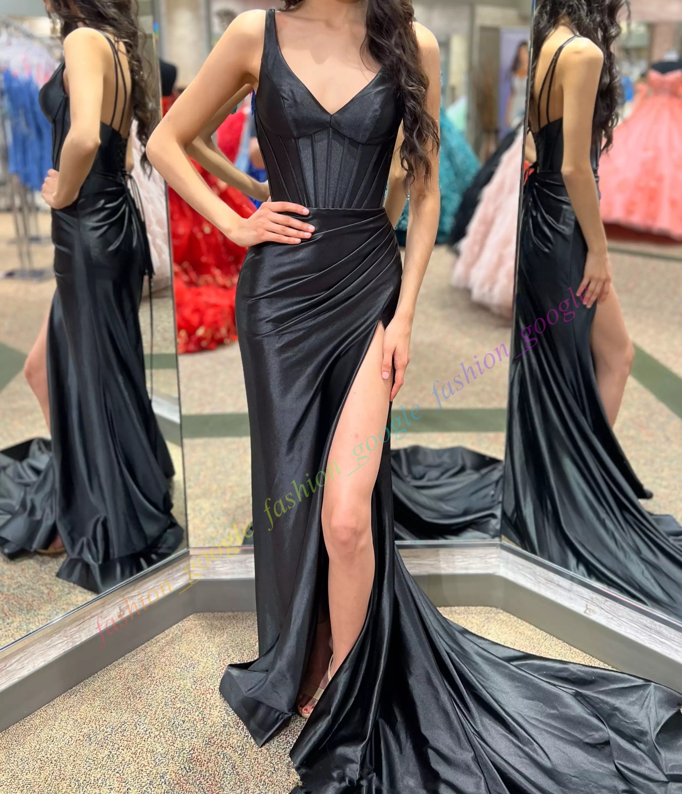 Stretch Satin Prom Dress 2k24 Purple Pageant Sorority Formal Evening Event Special Occasion Gala Cocktail Red Carpet Runway Gown Photoshoot Ruched Ski