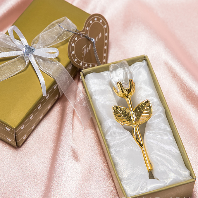 Wedding Favors Party Romantic Gifts Crystal Rose With Box Baby Shower Souvenir Ornaments For Guest
