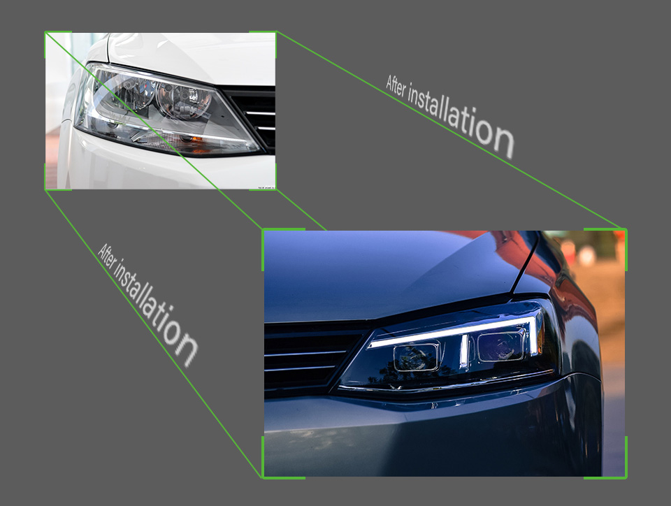 Car Headlight Assembly for VW Jetta MK6 LED Daytime Running Head Light 2011-2018 Turn Signal High Beam Lens