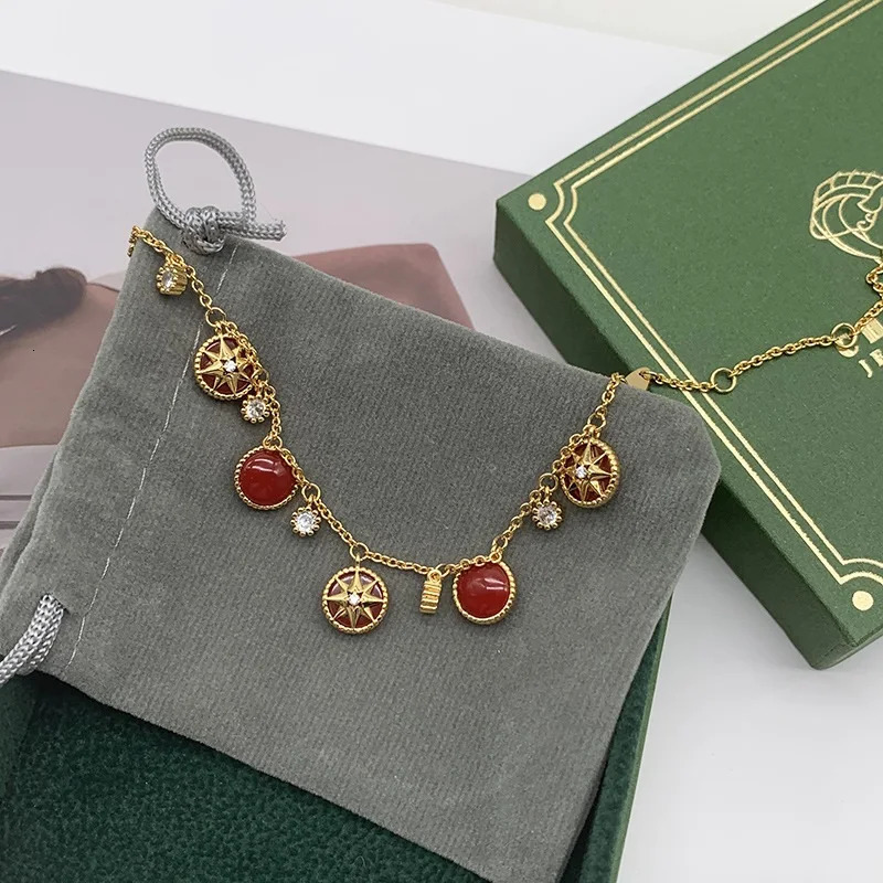 Korean Eight-pointed Five Stars Multi-compasses Braclet Female Fashion Ins Compass Bracelet Earrings Female Necklace 240115
