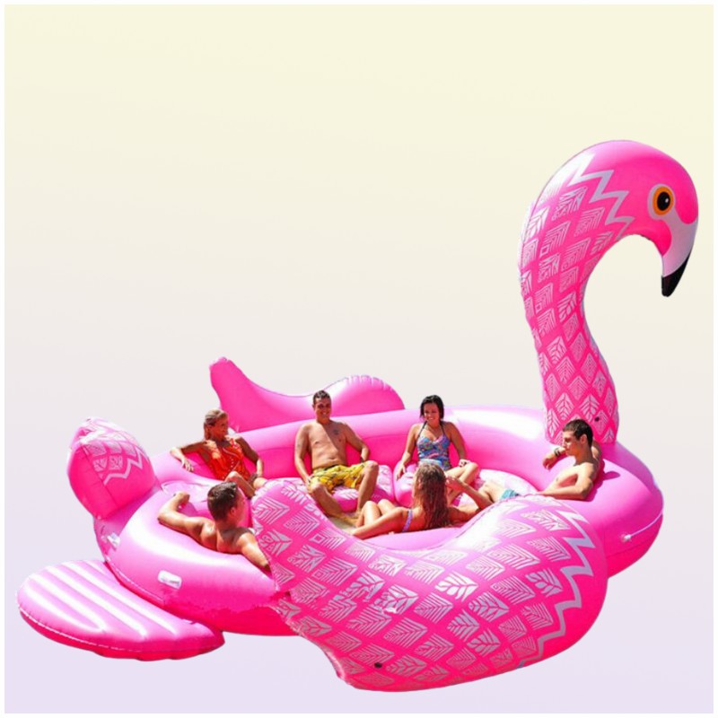 New 68 person Huge Flamingo Pool Float Giant Inflatable Unicorn Swimming Pool For Pool Party Floating Boat