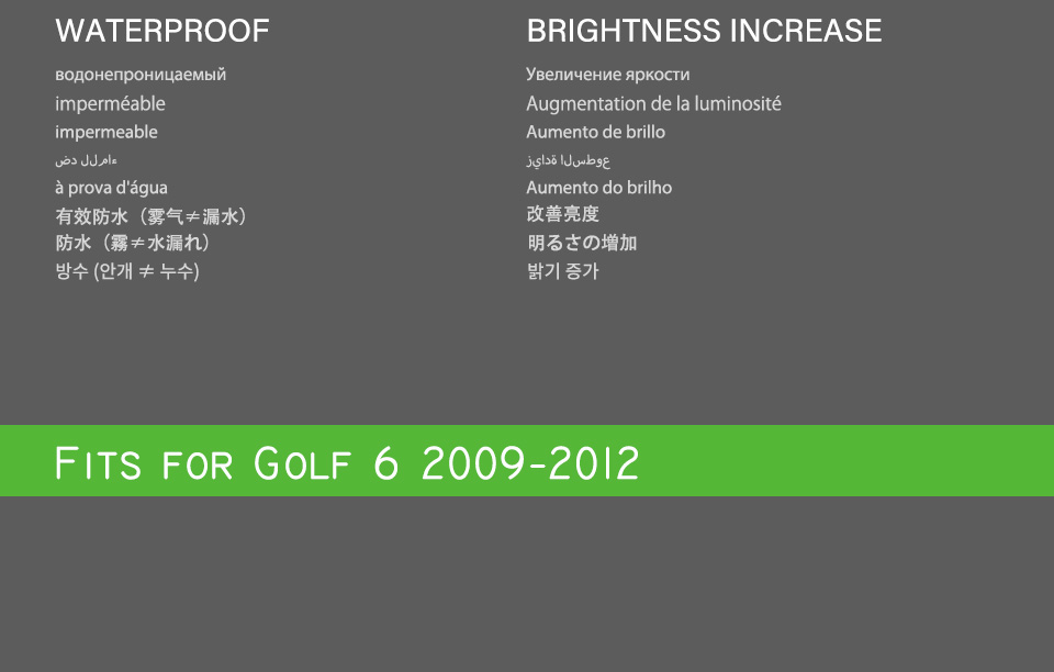 LED Daytime Running Head Light for VW Golf 6 MK6 Headlight 2009-2013 R20 Turn Signal Dual Beam Lamp Lens