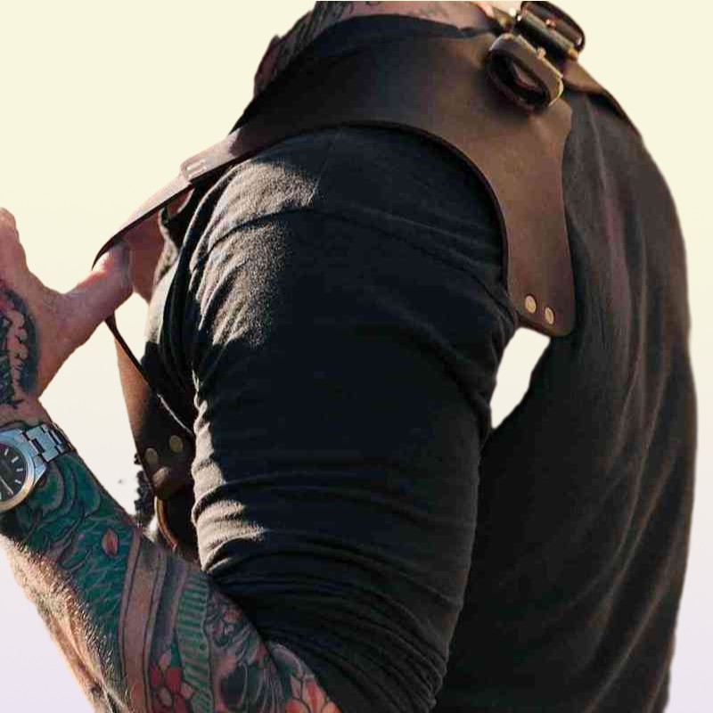 Vintage Leather Suspender Men Medieval Renaissance Harness Punk Chest Shoulder Belt Strap Suspensorio Apparel Accessories