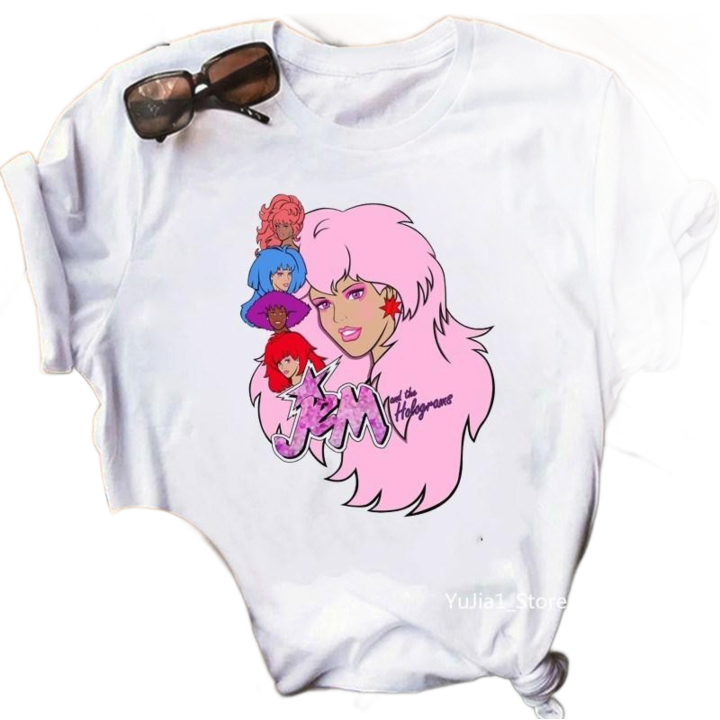 Women039s TShirt Jem And The Holograms T Shirt Women Hip Hop Graphic Tees Summer Tshirts Streetwear 90s Fans Tshirt Female