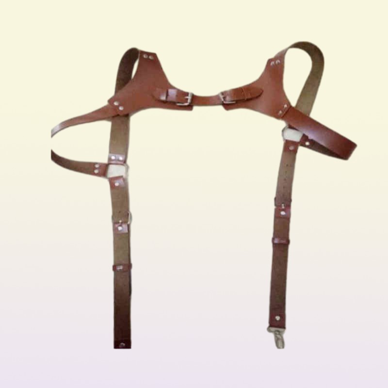 Vintage Leather Suspender Men Medieval Renaissance Harness Punk Chest Shoulder Belt Strap Suspensorio Apparel Accessories