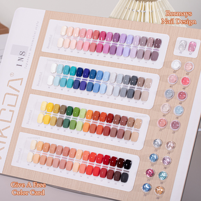 Rormays Gel Polishing 80 Color Suit Fashionable Popular Rainbow Color Shiny Durable Mixed Varnish gel UV LED Immersion Primer Finish Nail Factory Whol