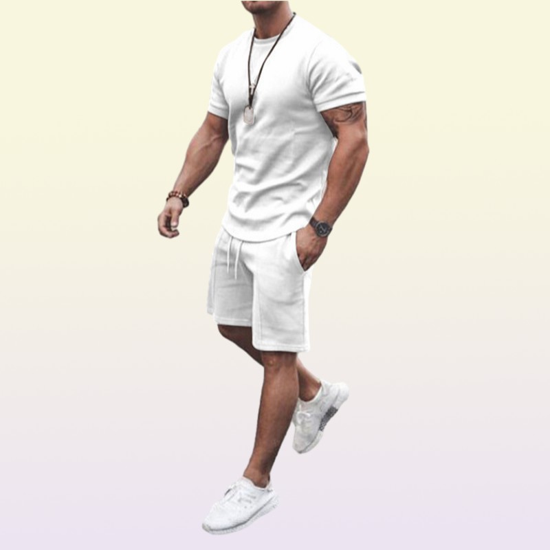 Ta To Men s Tracksuit 2 Piece Set Summer Solid Sport Hawaiian Suit Short Sleeve T Shirt and Shorts Casual Fashion Man Clothing 2205137520