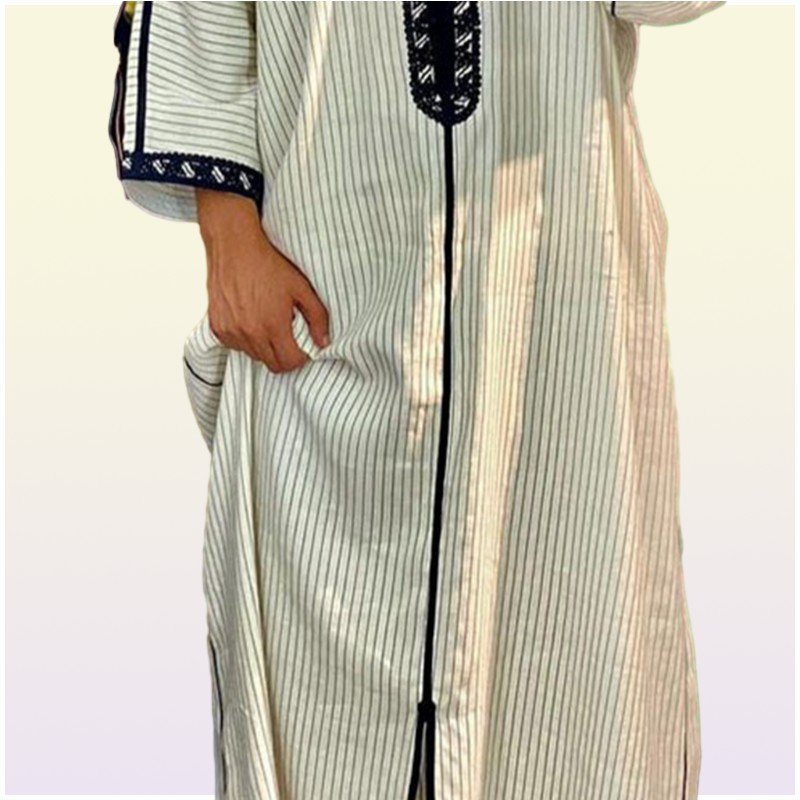 Ethnic Clothing Style Abaya Islam Men Robe Muslim Dresses Djellaba Homme Stripe Print Shirts Arabic Dress Men039s ClothingEthni