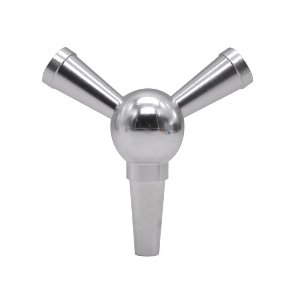 Pipe Interface Smoking tornado Aluminum Stem Hookah Hose Adapter 1 to 2 Splitter Hose Connector Bypass Valve