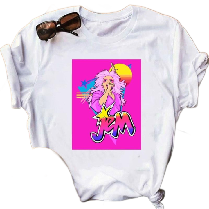 Women039s TShirt Jem And The Holograms T Shirt Women Hip Hop Graphic Tees Summer Tshirts Streetwear 90s Fans Tshirt Female