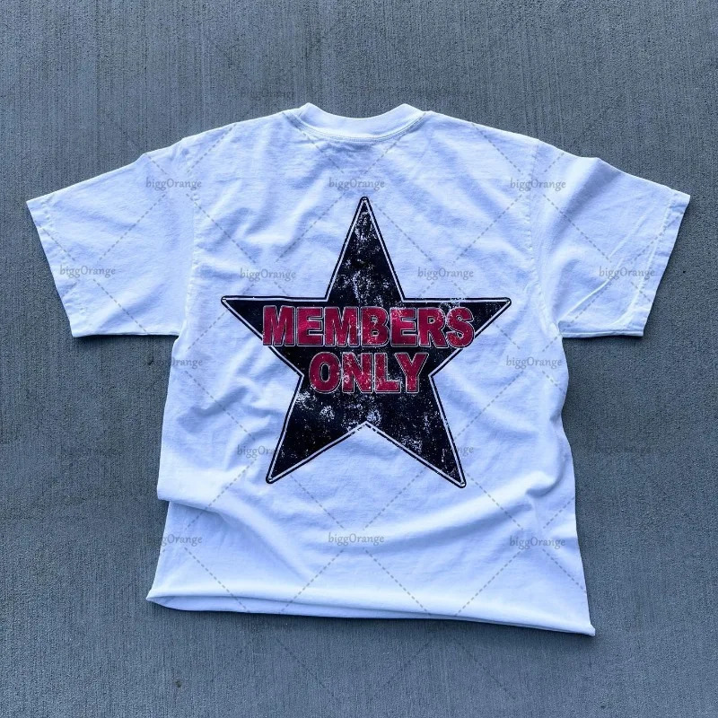 American street vintage small head letter print T-shirt men y2k Goth Harajuku fashion sweatshirt couple oversized loose top 240115