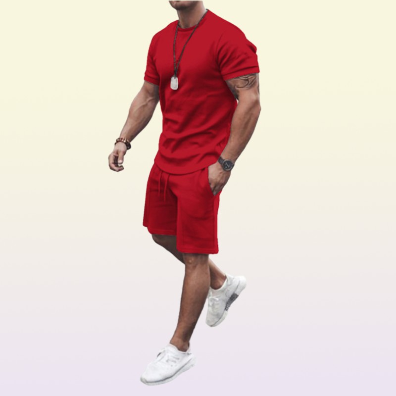 Ta To Men s Tracksuit 2 Piece Set Summer Solid Sport Hawaiian Suit Short Sleeve T Shirt and Shorts Casual Fashion Man Clothing 2205137520