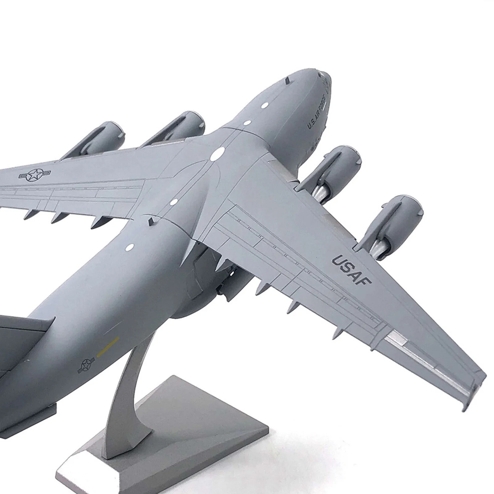 Diecast Alloy Aircraft 1 200 Aviation C-17 Transport Aircraft Model Plane Die Cast Model Kids Toy With Display Stand Light Mode 240115