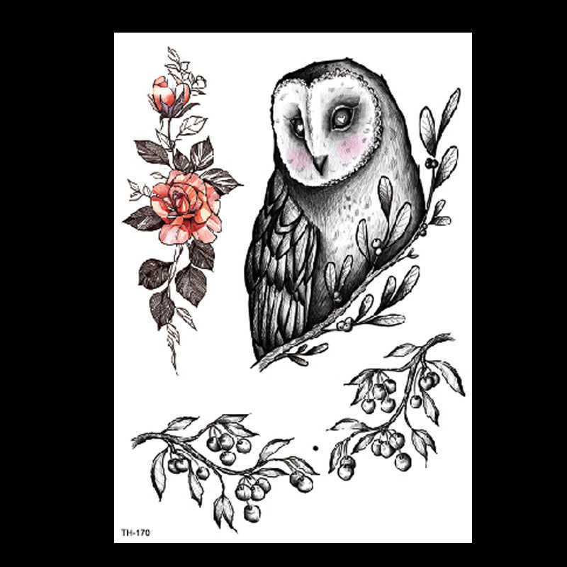 Sketching flower tattoo sticker, hand drawn black, dark, waterproof, and environmentally friendly arm sticker