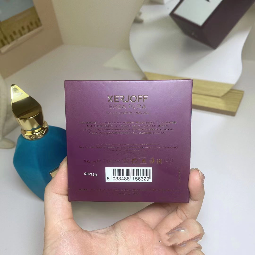 Designer Perfume XERJOFF ERBA PURA 100Mleau De Parfum 3.4Oz EDP Men Women Cologne Good Smell Long Time Leaving Body Spray High Quality Fast Ship