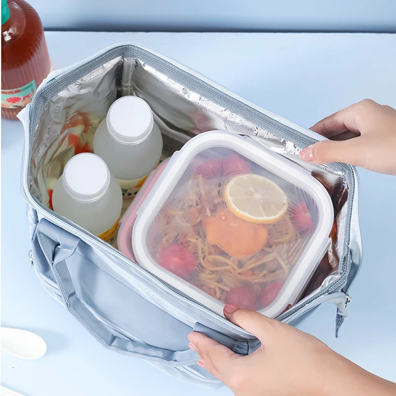 Portable Lunch Bag Women Large Capacity Waterproof Convenient Fresh Cooler Bags Picnic Lunch Container Food Storage Bags WY278 240116
