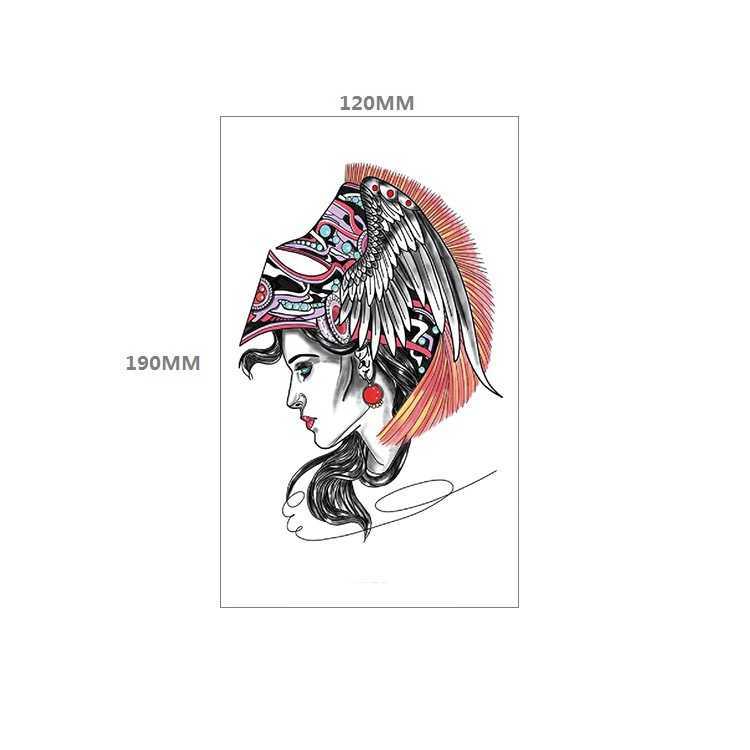 Animal tattoo stick tiger head wolf geometric shape wind suit water transfer printing flower arm sticker