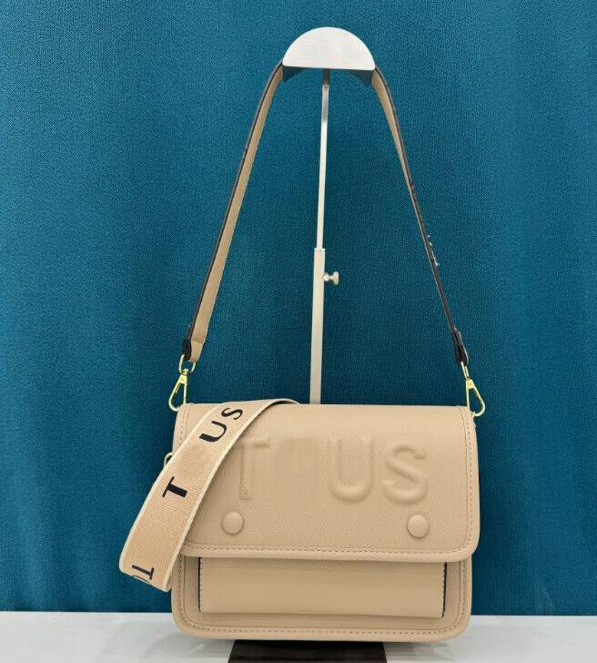 Designer Bags Tous La Rue Audree Crossbody Women Solid Leather Flap Magnetic Buttons Handbag Black White Pink Purse Shoulder Satchels Lady Bags Cross Body