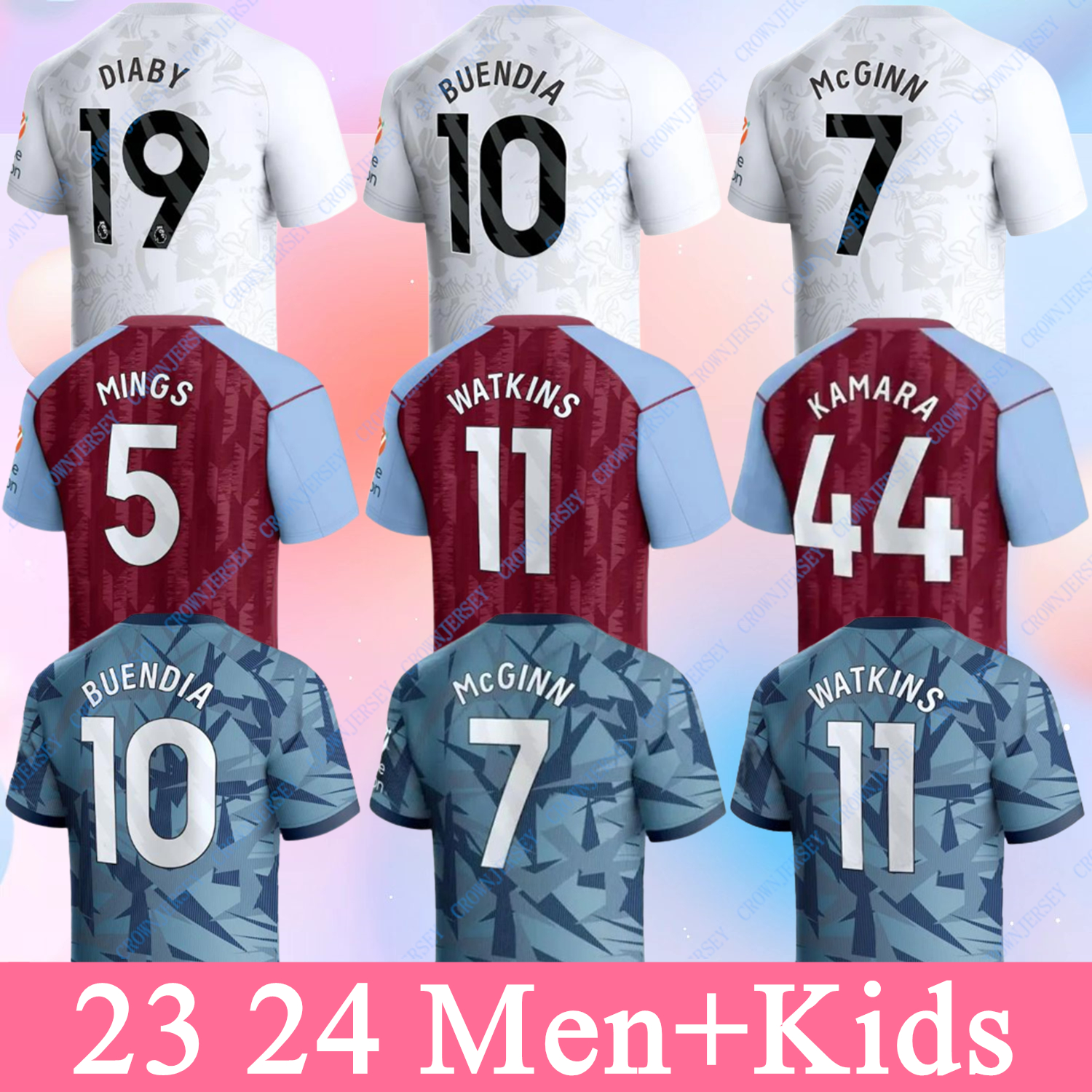 2023 2024 BUENDIA Soccer Jerseys Kids Kit Home Away Third 3rd 23 24 Football Shirt Fans Player Version MINGS AsTOn VilLaS McGINN WATKINS BAILEY KAMARA DOUGLAS