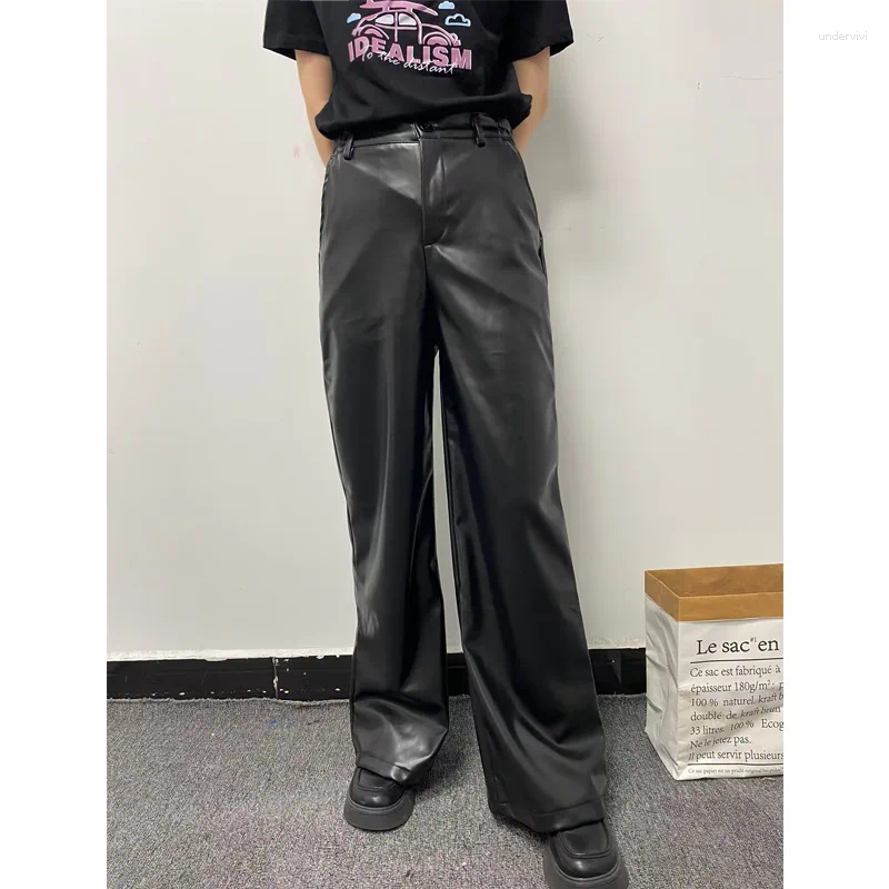 Men's Pants Y2K Liquid Metal Light Satin Loose Casual Dipped Wide Leg Straight Unisex Men Streetwear Joggers Trousers