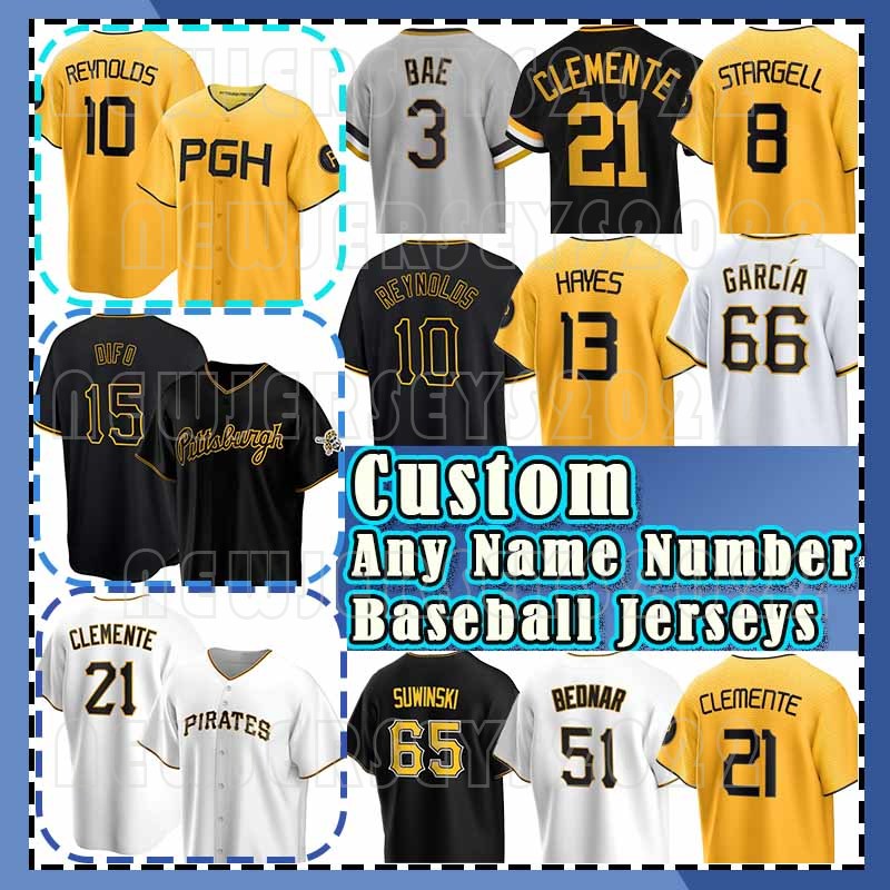 13 Ke'Bryan Hayes Pirates Jerseys 10 Bryan Reynolds Baseball 21 Roberto Clemente 8 Willie Stargell 15 Oneil Cruz 23 Mitch Keller Pittsburgh Derek Shelton Ji Hwan Bae
