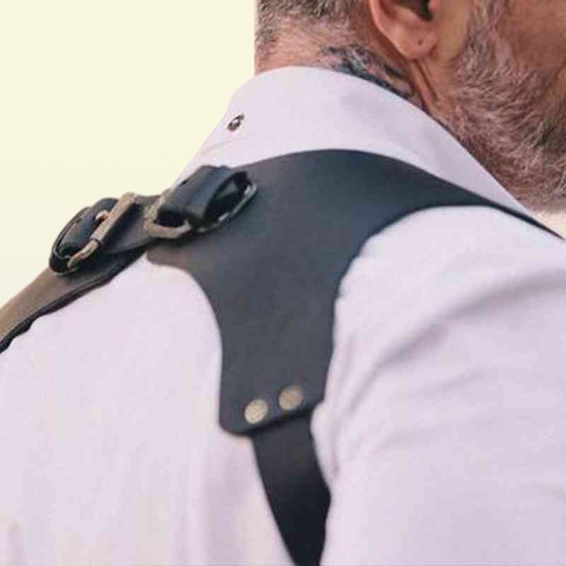 Vintage Leather Suspender Men Medieval Renaissance Harness Punk Chest Shoulder Belt Strap Suspensorio Apparel Accessories