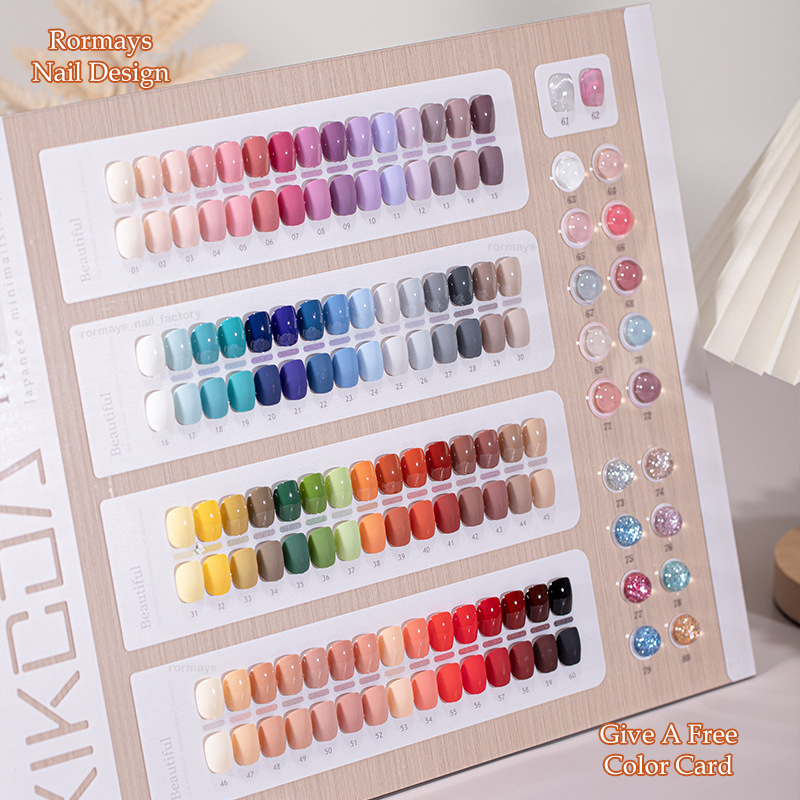 Rormays Gel Polishing 80 Color Suit Fashionable Popular Rainbow Color Shiny Durable Mixed Varnish gel UV LED Immersion Primer Finish Nail Factory Whol