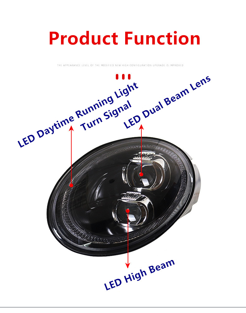 Head Light for VW Beetle LED Daytime Running Headlight 2006-2012 Turn Signal High Beam Lamp Projector Lens