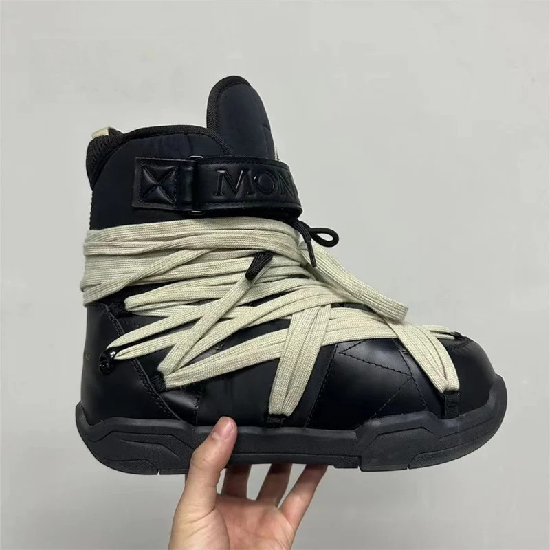 Fashion Man Designer Boot Black Men Rock Trainer Botas