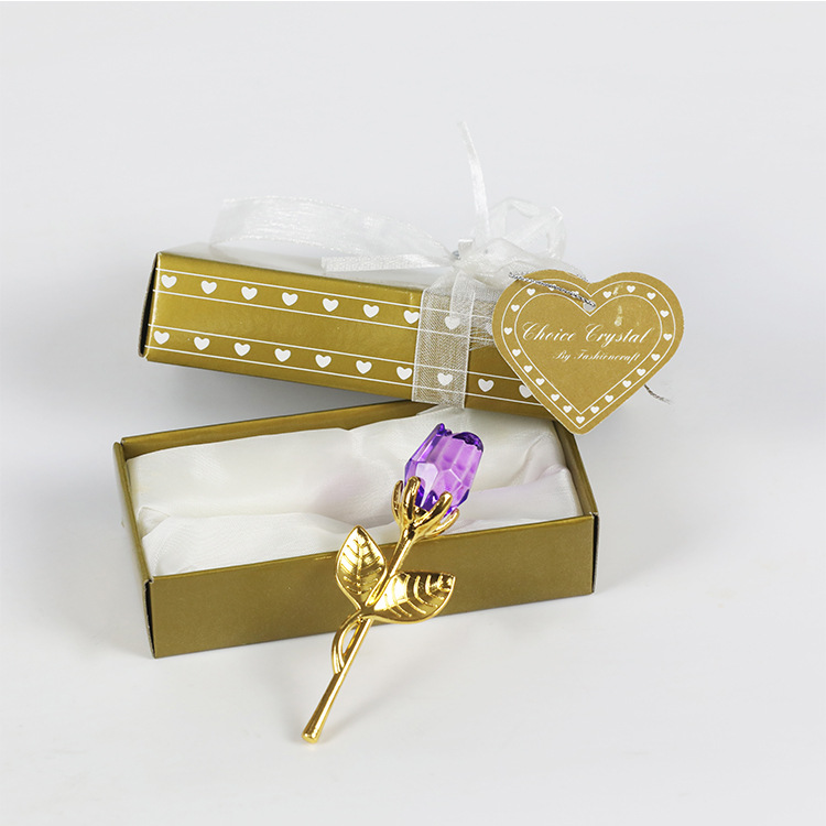 Wedding Favors Party Romantic Gifts Crystal Rose With Box Baby Shower Souvenir Ornaments For Guest