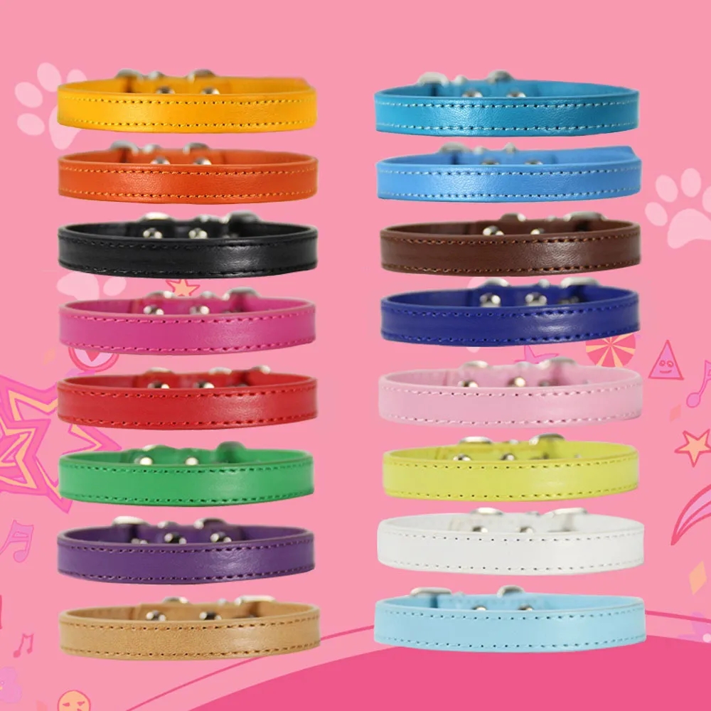 PU Pet Custom Colors Waterproof Classic Leather Dog Collar