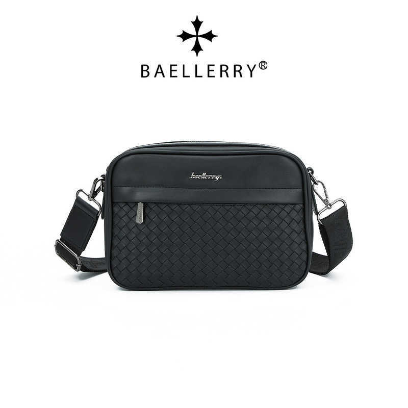 Fashion Men's Bags Business Woven Pattern Shoulder Crossbody Bag Shoulder Backpack 020724a