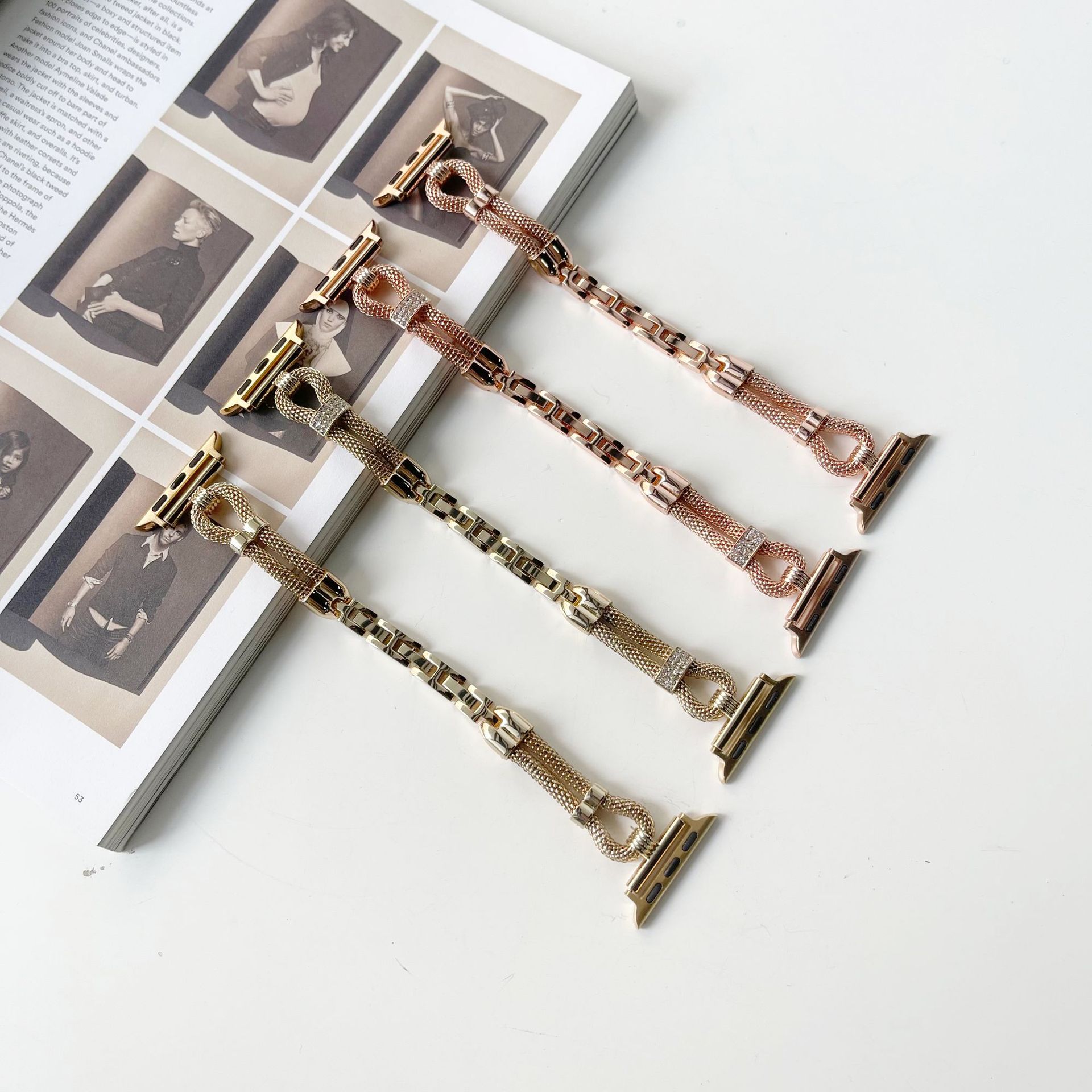 Fashion diamond Bracelet Stainless Steel band for apple watch S10 46mm series Ultra 49mm 2 42mm 38mm Lady strap iwatch 9 8 7 6 SE 5 4 40mm 44mm 41mm 4