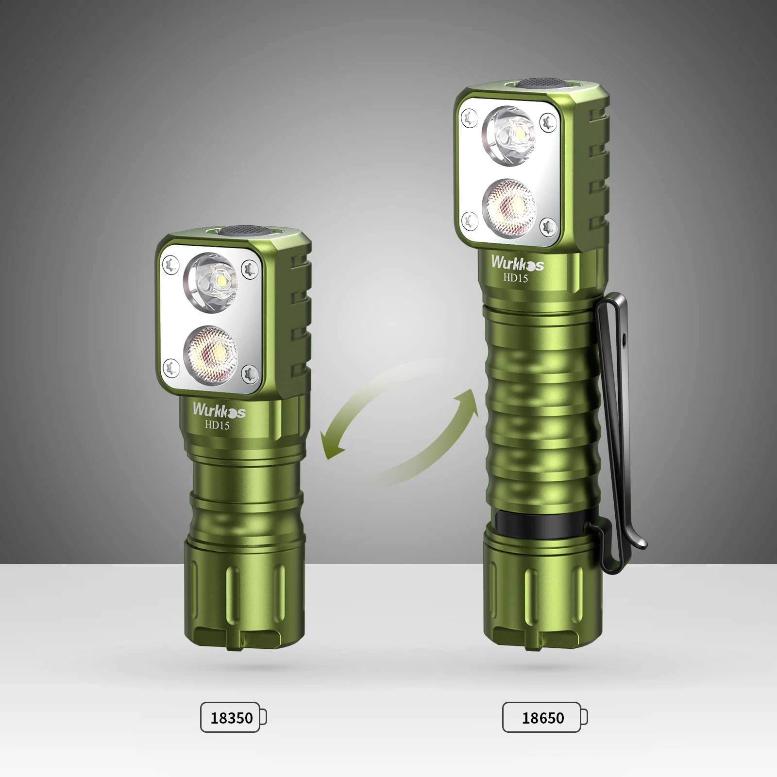 Wurkkos HD15HD15R Headlamp 18650 2A Rechargeable Headlight 2000lm Dual LED LH351DSST20 USB Reverse Charge Magnetic Tail Hiking 240117