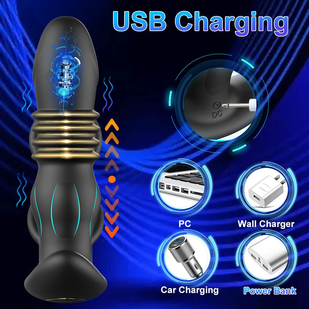 Telescopic Anal Vibrators Male Prostate Massager App Wireless Remote Butt Plug Delay Ejaculation Lock Ring Sex Toys For Men 240117