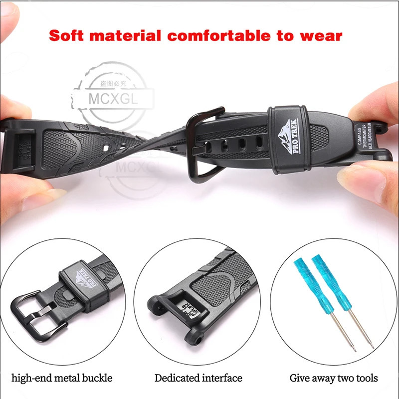 Rubber Strap Suitable For Casio Protrek PRG240 PRG40 PAG40 Pathfinder Series Mens Waterproof Band Resin Watch Accessories 240116