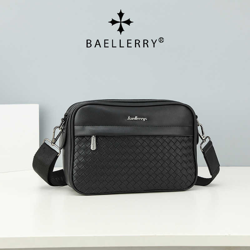 Fashion Men's Bags Business Woven Pattern Shoulder Crossbody Bag Shoulder Backpack 020724a