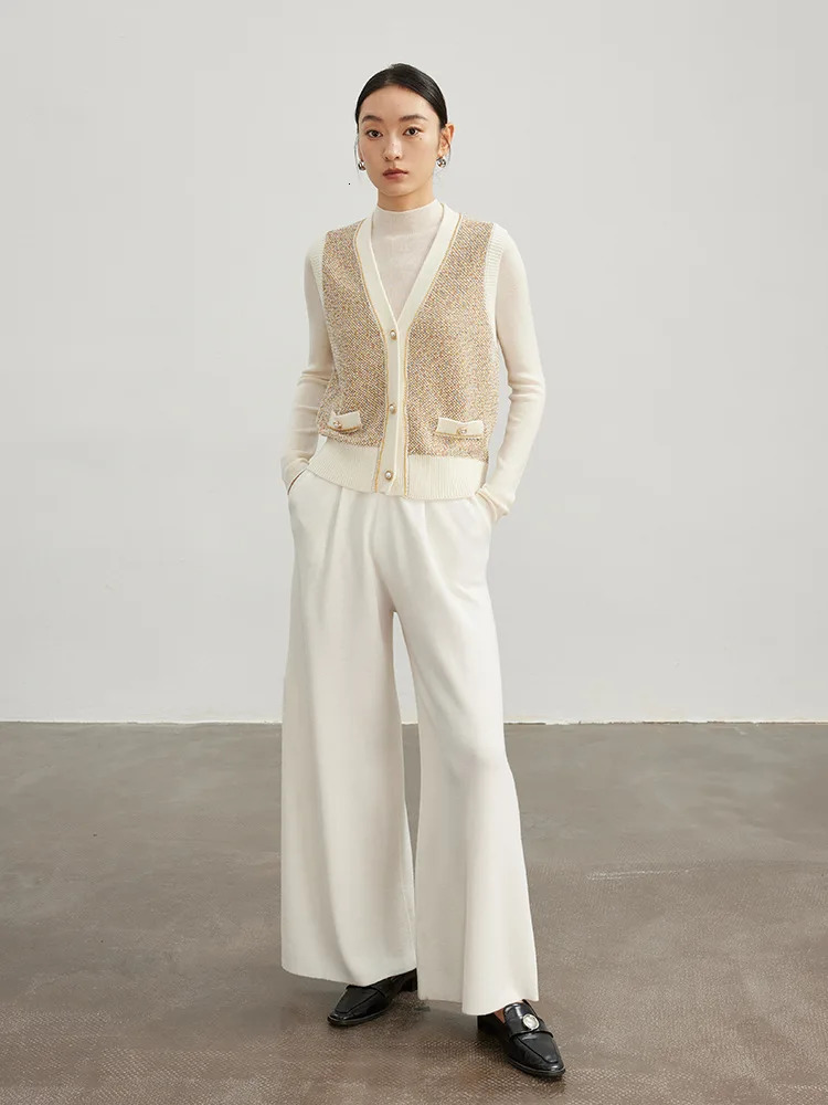 Autumn Womens Wool Vest Thick Tweed Sleeveless Short Coat Vintage 240116