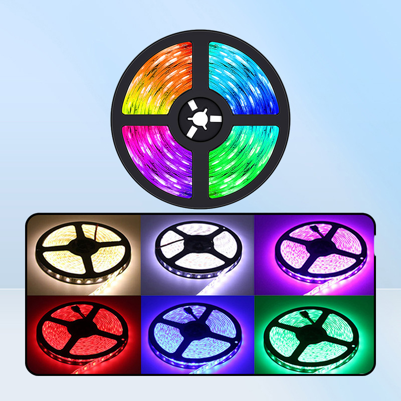 LED Strip 5m 300Led 5050 SMD DC 12V Waterproof IP65 Flexible Light White RGB Party Holiday Night Book Desk Lamp