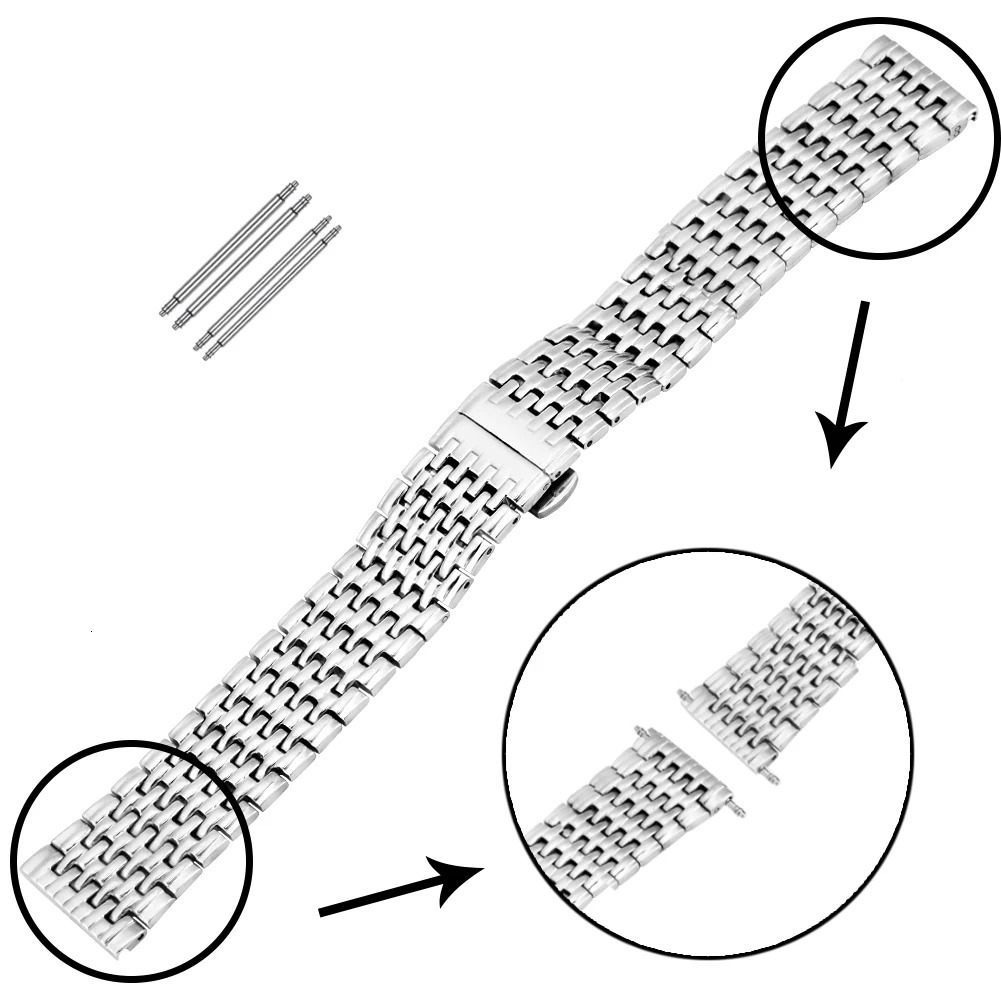 SilverGoldRose Gold Stainless Steel Watchbands for Men 20mm 22mm Watch Straps Women Clock Replacement Bracelet Band 240116