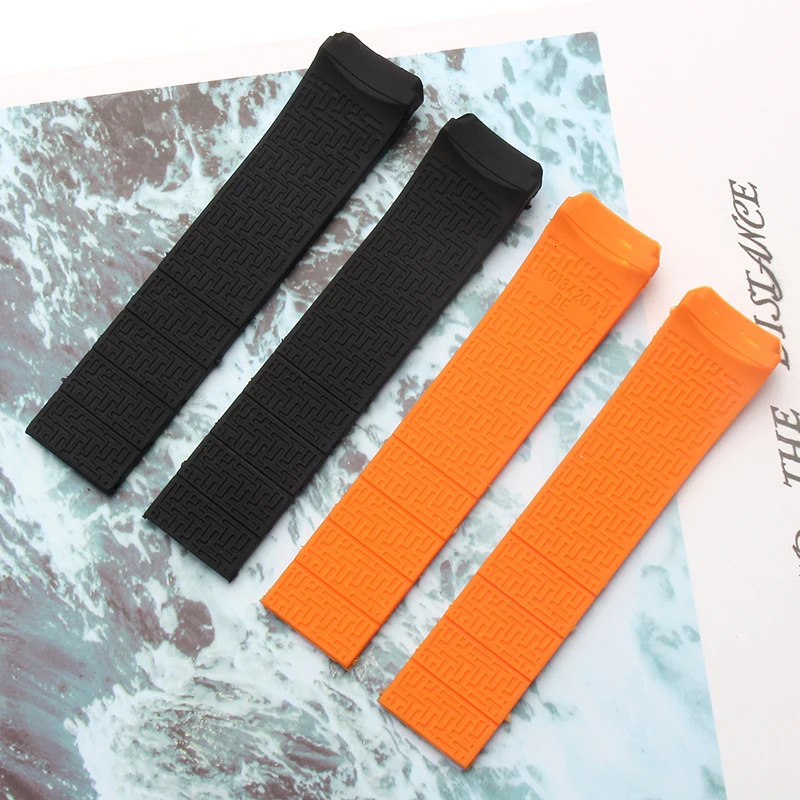 20mm 21mm Black Orange Silicone Rubber Strap FOR Tissot TOUCH COLLECTION EXPERT SOLAR Series T091T013 T081 Mens Watch bracelet 240116
