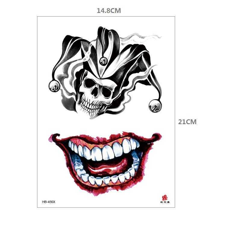 Joker Mouth Floral English Colorful Lion Tiger Half Arm Animal Pattern Water Transfer Simulation Tattoo Sticker