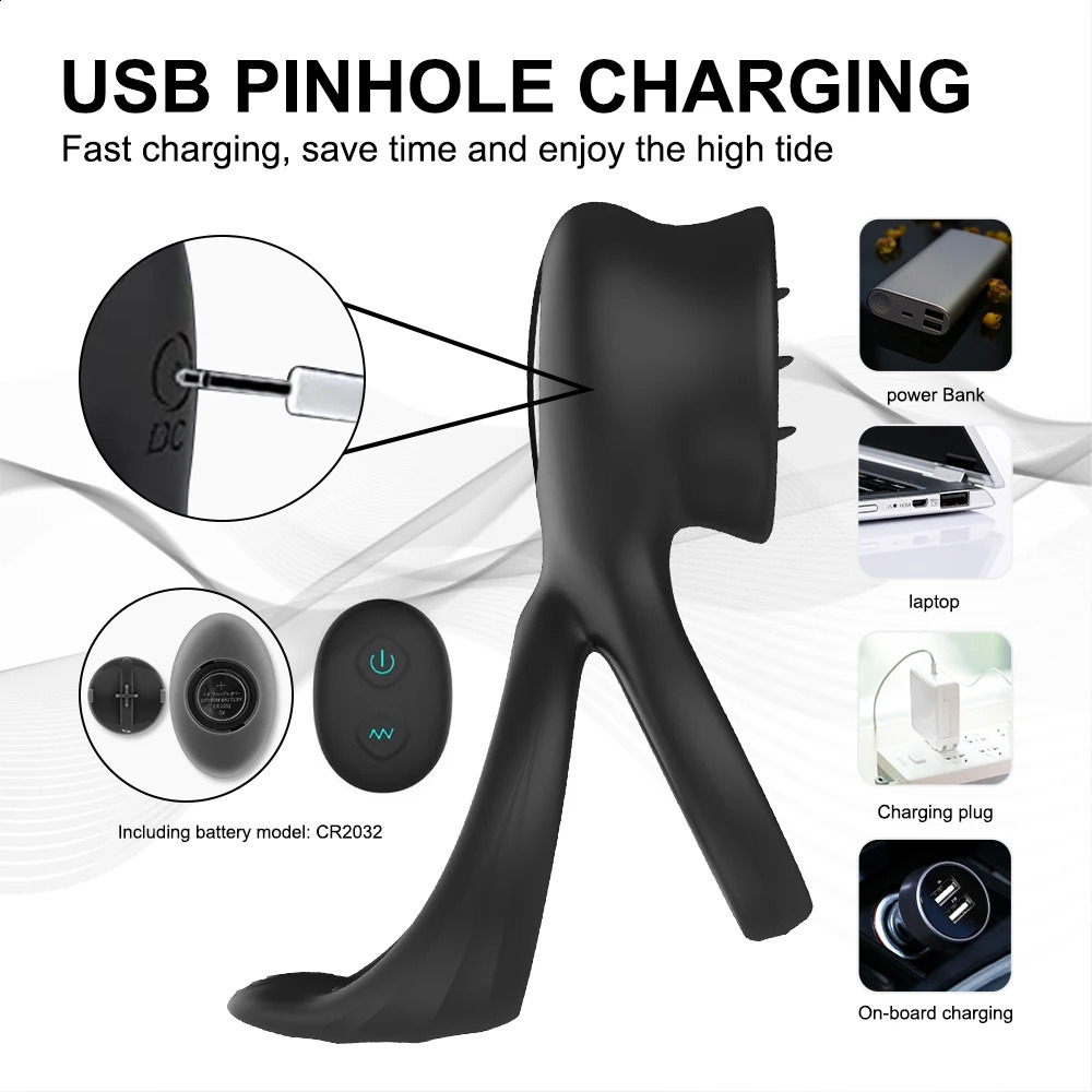 Vibrating Penis Ring for Couple Vibrator Clitoris Stimulation Sex Toys Men Wireless Remote Control Cock Adult Products 240117