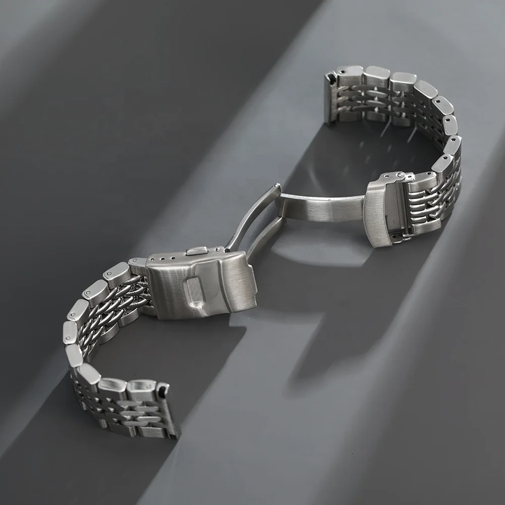 Silver Stainless Steel 20MM 22MM Bead Of Rice Watch Band Bracelet Fit For SKX007 Dive 240116