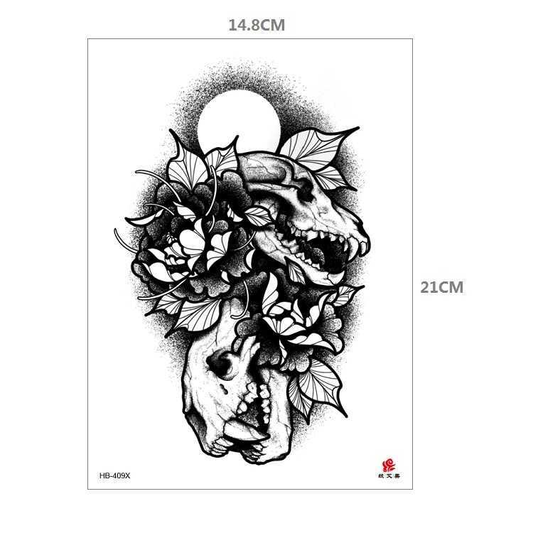 Joker Mouth Floral English Colorful Lion Tiger Half Arm Animal Pattern Water Transfer Simulation Tattoo Sticker