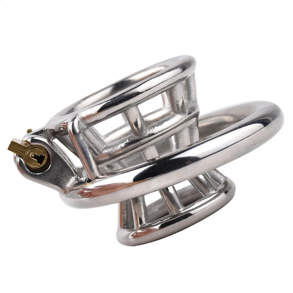 FRRK Metal Chastity Cage Men Cock Lock Inverted Penis Open Ended Stainless Steel Intimate Sex Products BDSM Toys Shop 240117