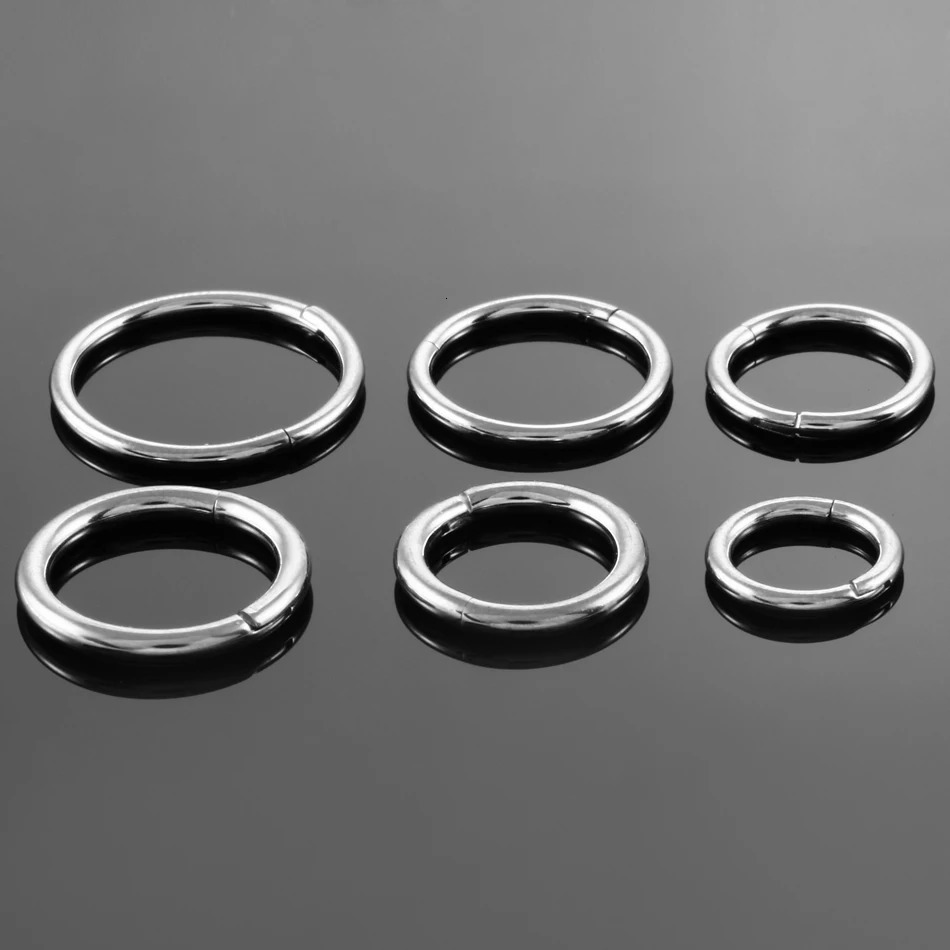 10PC ASTM 36 Nose Ring Hoop Septum Piercing Clicker 10/12/14/16/18G/20G Nostril Hinged Segment Septo Helix Earrings 240117