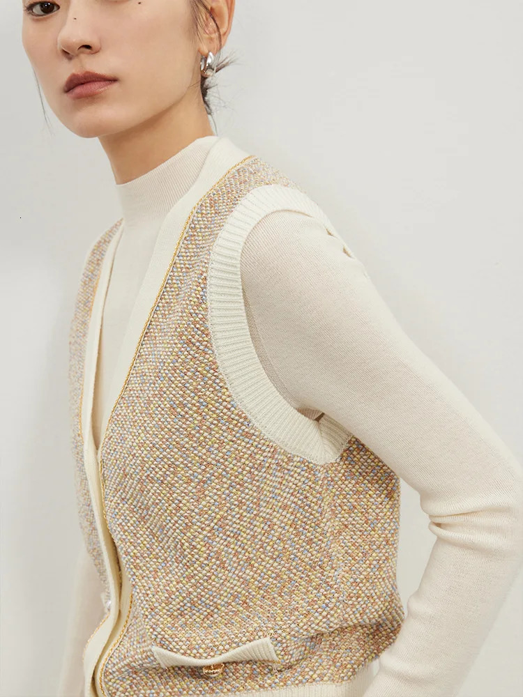 Autumn Womens Wool Vest Thick Tweed Sleeveless Short Coat Vintage 240116