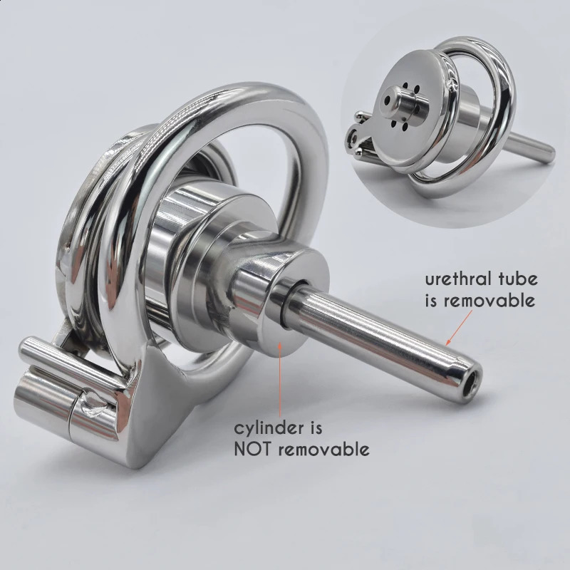 FRRK Metal Flat Pancake Chastity Cage Urethral Penis Rings Stainless Steel BDSM Toys Intimate Sex Products for Adults 18 Man 240117